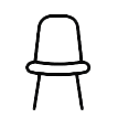 Stol som symboliserar medlemsskap och flexplats på Koja.